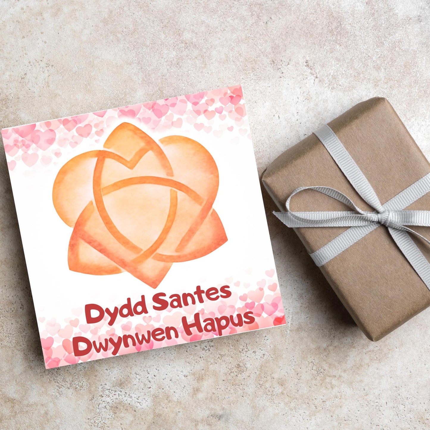 Dydd Santes Dwynwen Hapus Card, Valentine's Card, Traditional Welsh Card, Welsh love Card, Card for Husband, For Wife