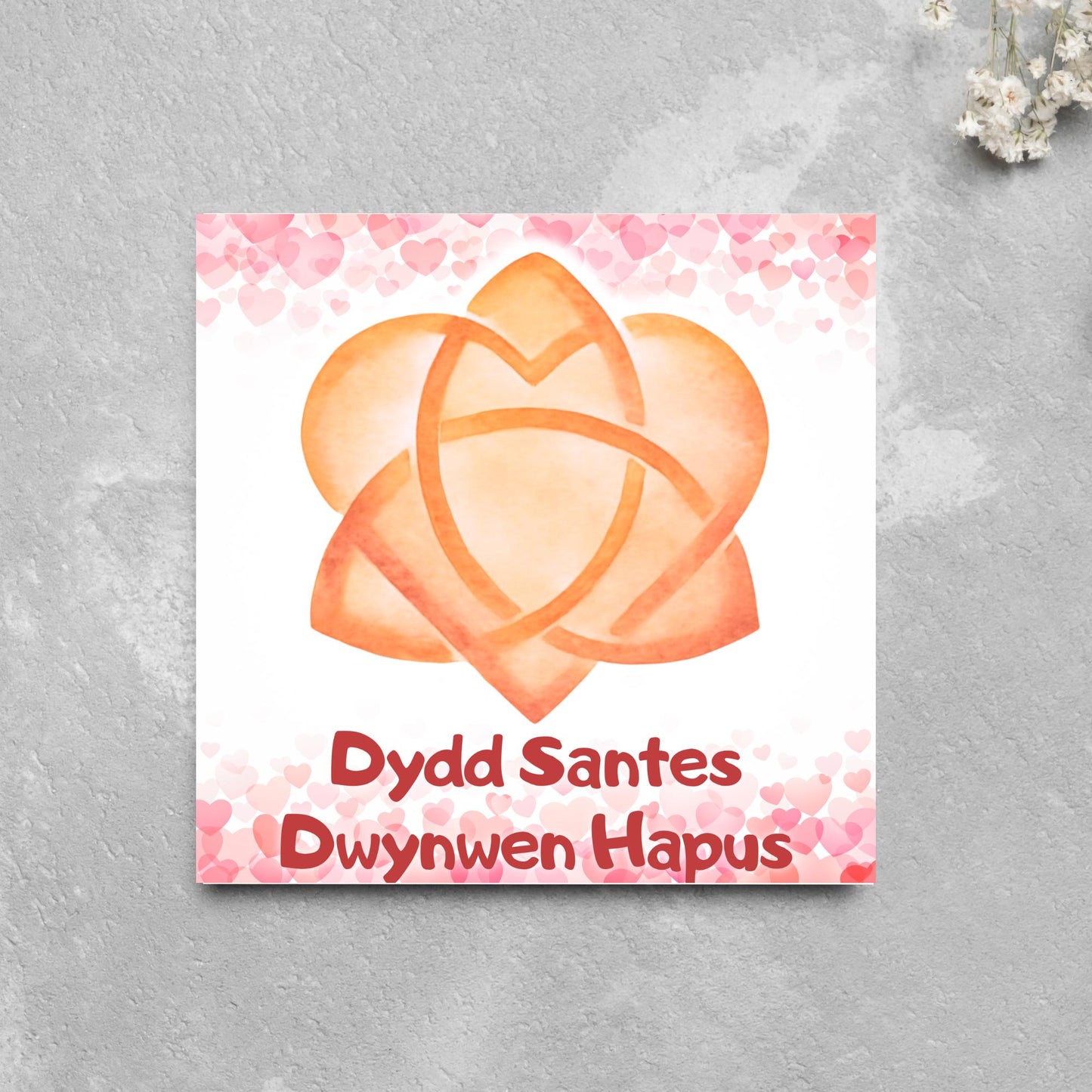 Dydd Santes Dwynwen Hapus Card, Valentine's Card, Traditional Welsh Card, Welsh love Card, Card for Husband, For Wife