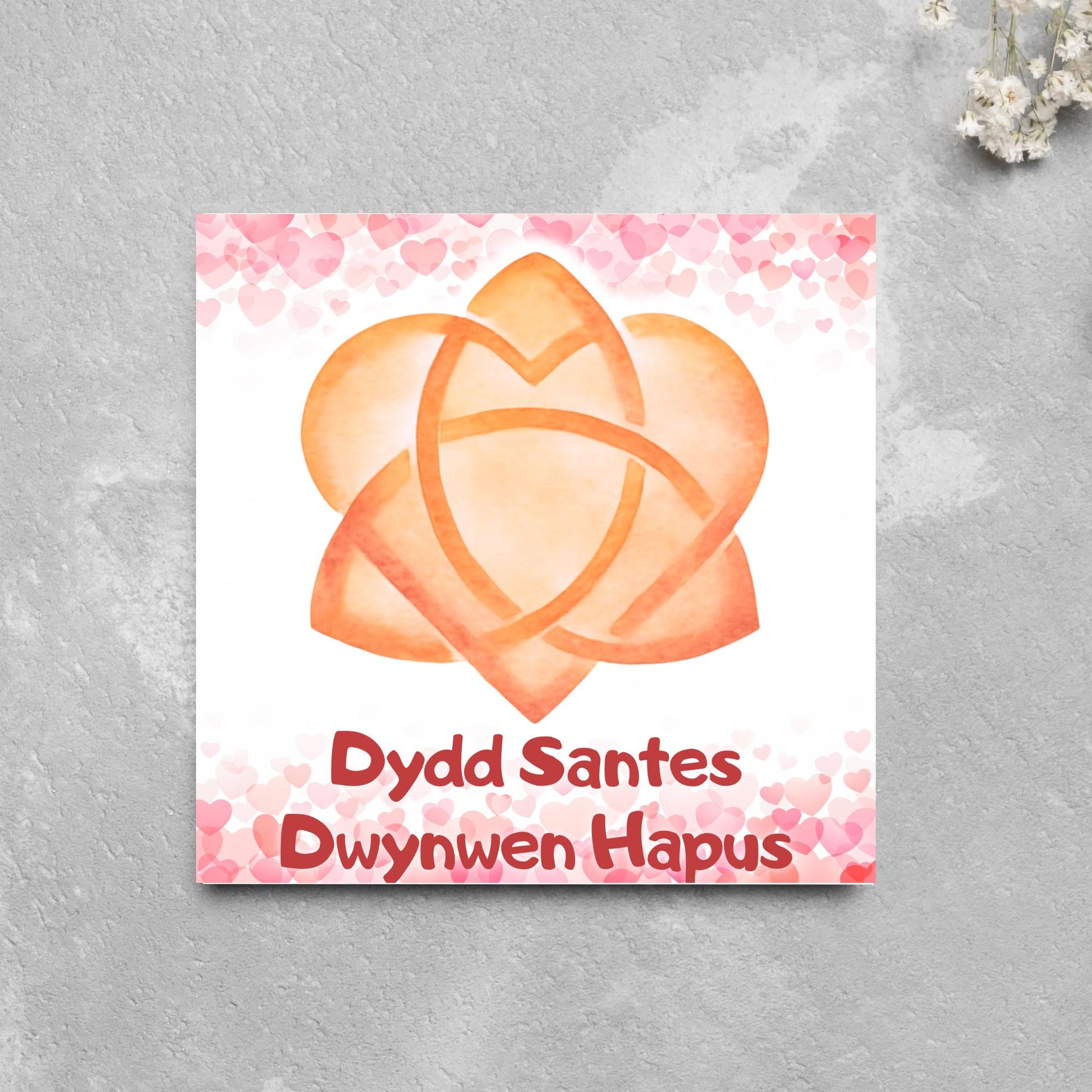 Dydd Santes Dwynwen Hapus Card, Valentine's Card, Traditional Welsh Card, Welsh love Card, Card for Husband, For Wife