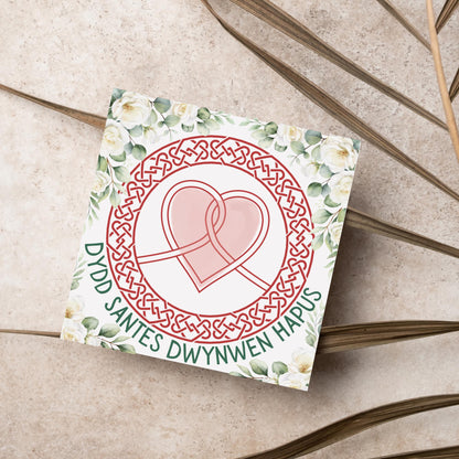 Dydd Santes Dwynwen Hapus Card, Valentine's Card, Traditional Welsh Card, Welsh love Card, Card for Husband, For Wife