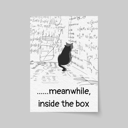 Funny Schrodinger's Cat Poster, Philosophy Print, Quirky Wall Art, A4 Poster Print