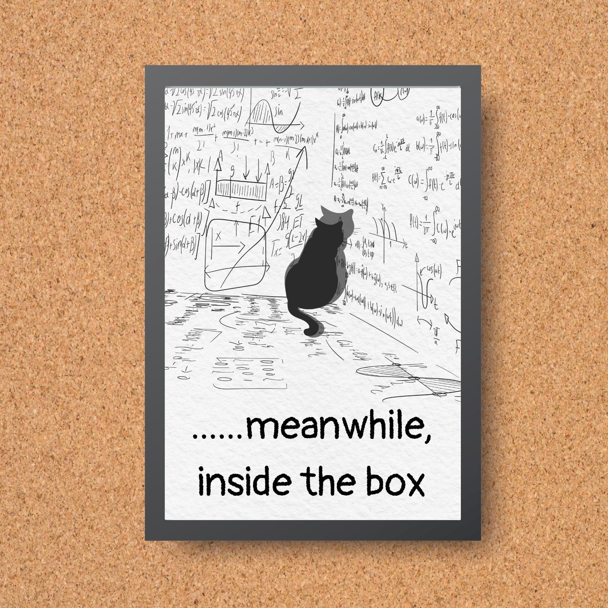 Funny Schrodinger's Cat Poster, Philosophy Print, Quirky Wall Art, A4 Poster Print