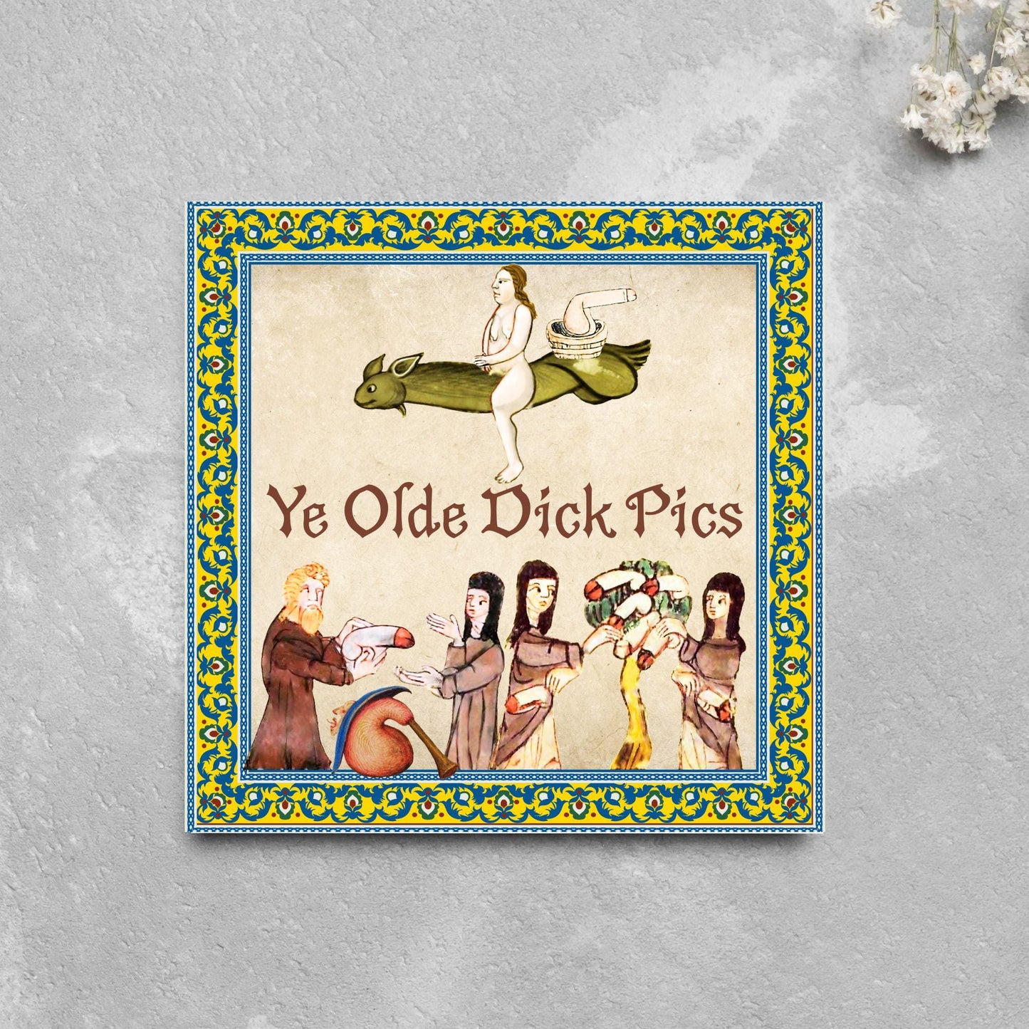 Rude Medieval Card, Funny Marginalia Card, Birthday Card for Friend, For Brother, For Sister, Medieval Dicks