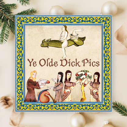 Rude Medieval Card, Funny Marginalia Card, Birthday Card for Friend, For Brother, For Sister, Medieval Dicks