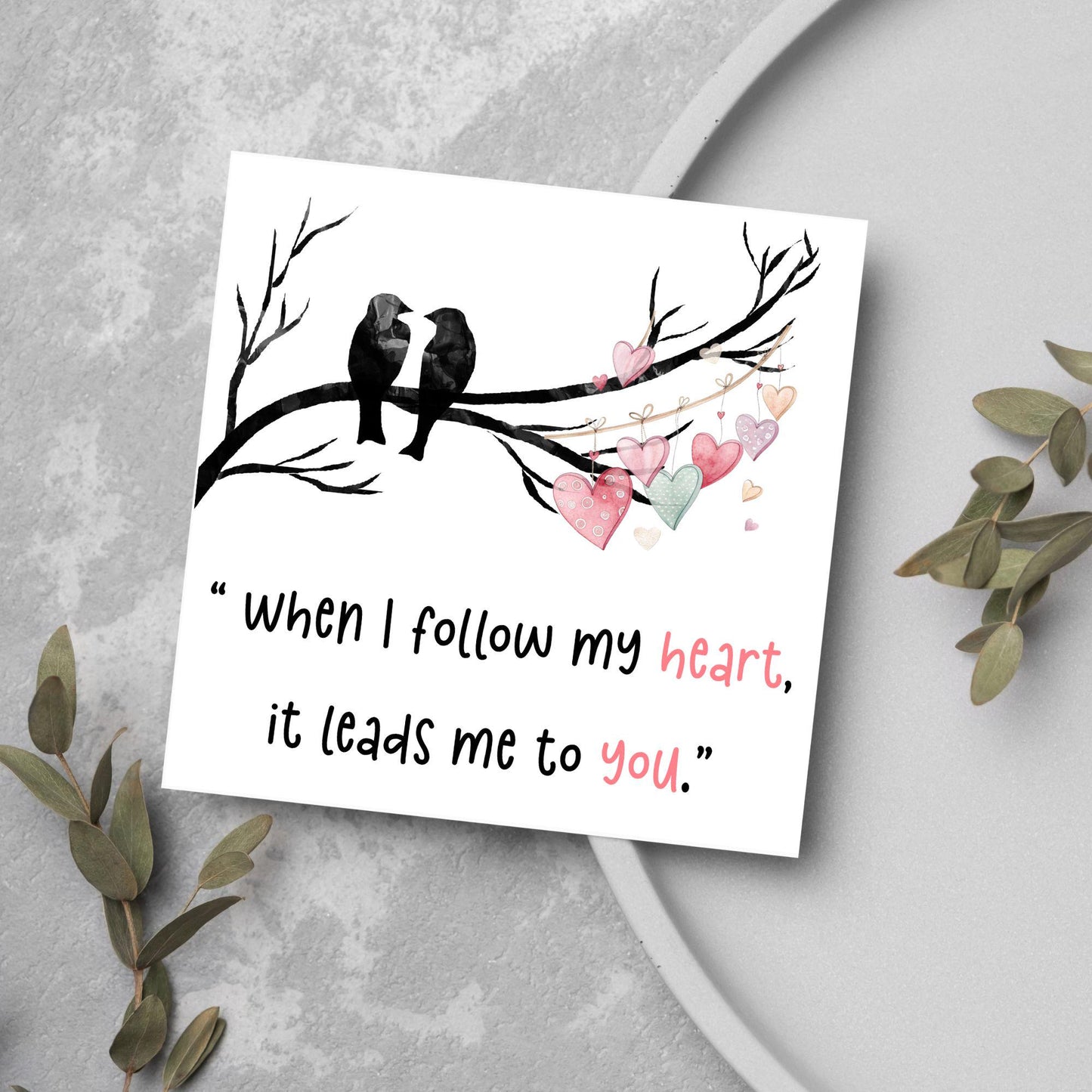 Crow Valentine's Day Card, Corvid Card, Anniversary Card, For Wife, For Husband, Alternative