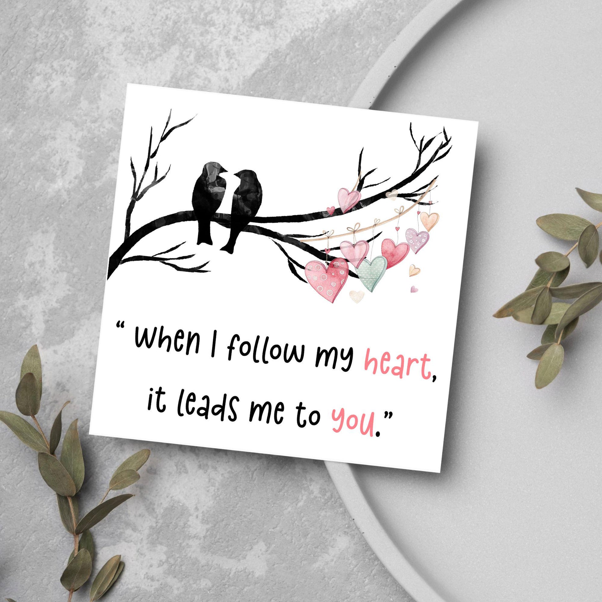 Crow Valentine's Day Card, Corvid Card, Anniversary Card, For Wife, For Husband, Alternative