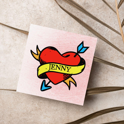 Personalised Tattoo Style Valentine's Day Card, Gothic Card, Anniversary Card, For Wife, For Husband, Alternative