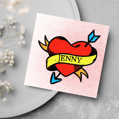 Personalised Tattoo Style Valentine's Day Card, Gothic Card, Anniversary Card, For Wife, For Husband, Alternative