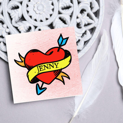 Personalised Tattoo Style Valentine's Day Card, Gothic Card, Anniversary Card, For Wife, For Husband, Alternative