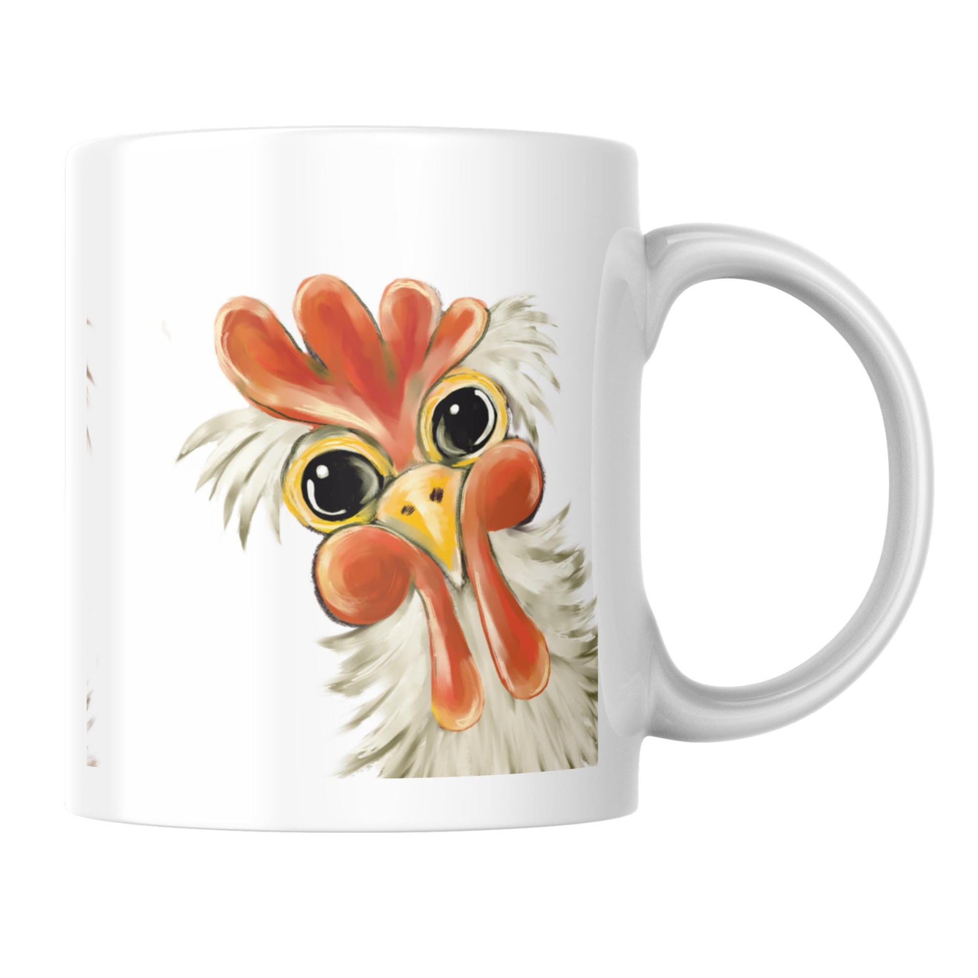 Funny Chicken Mug, Hen Mug, Quirky Chicken Art, Ornithologist Gift, Farming Gift Mug