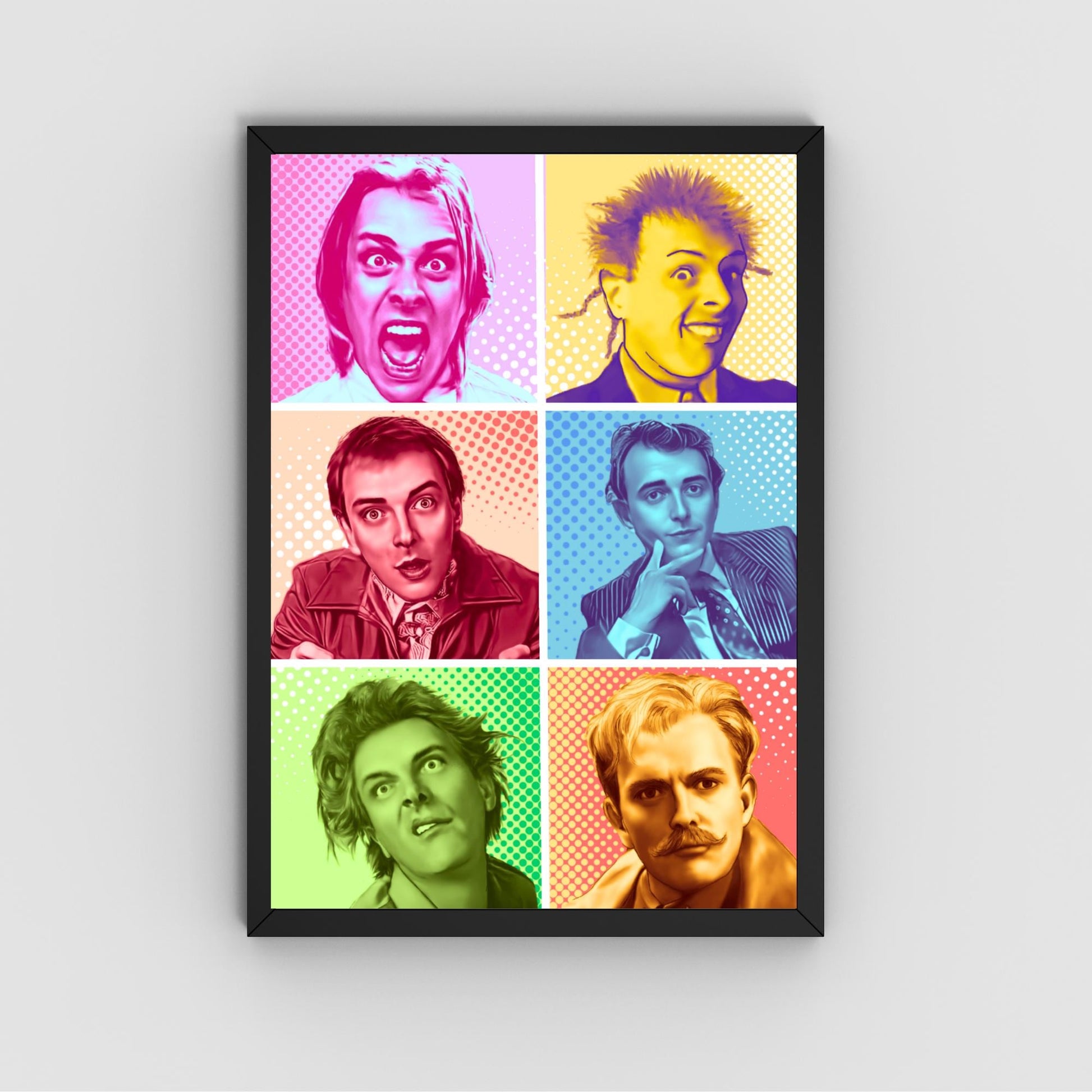 Rik Mayall Poster, A4 Print, High Quality Wall Art, Pop Art Character Poster