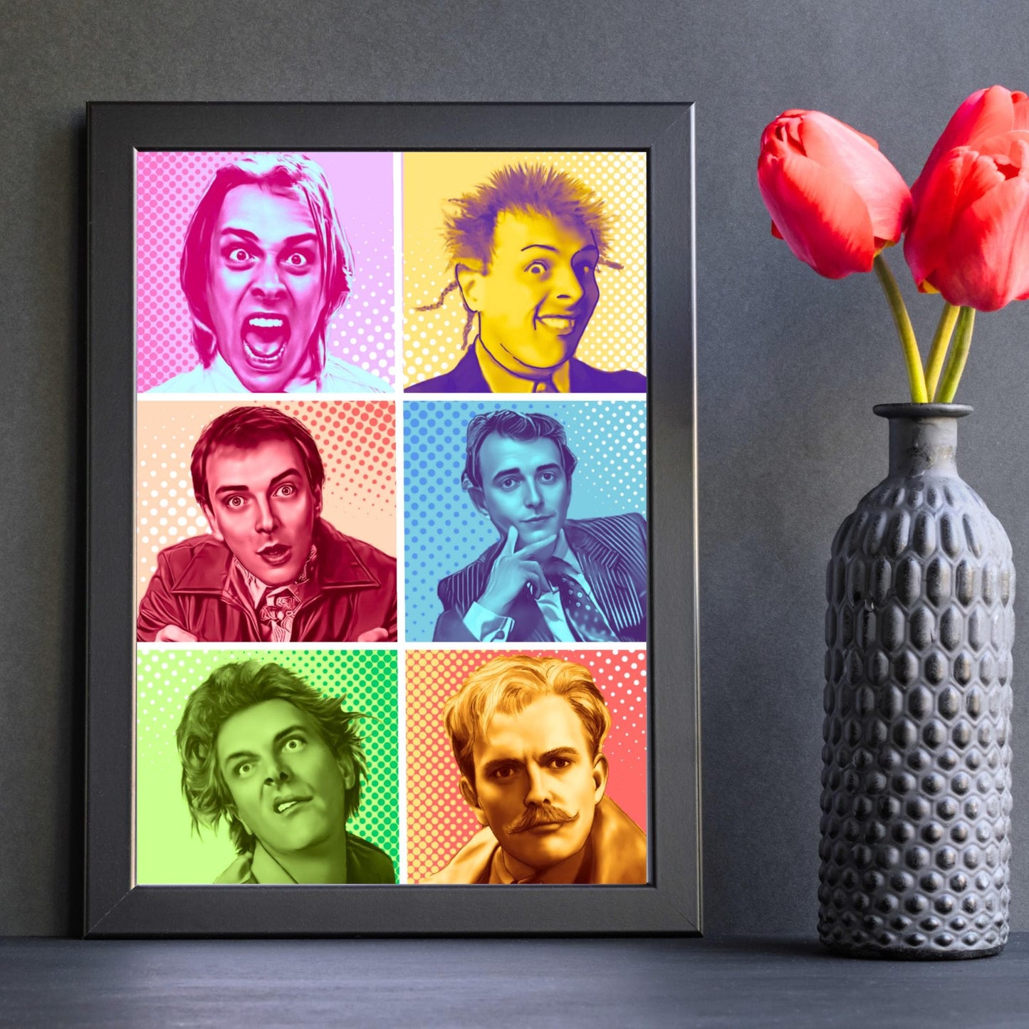 Rik Mayall Poster, A4 Print, High Quality Wall Art, Pop Art Character Poster
