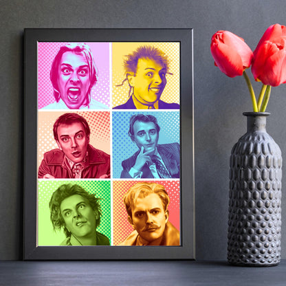 Rik Mayall Poster, A4 Print, High Quality Wall Art, Pop Art Character Poster