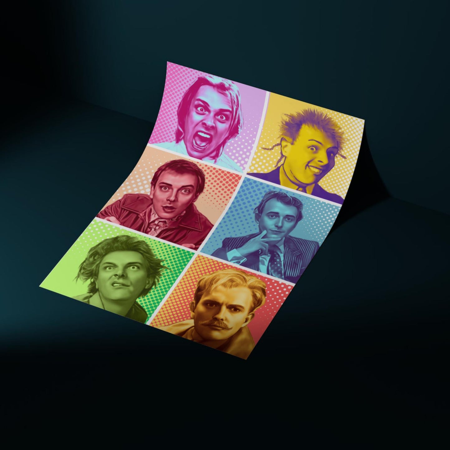 Rik Mayall Poster, A4 Print, High Quality Wall Art, Pop Art Character Poster