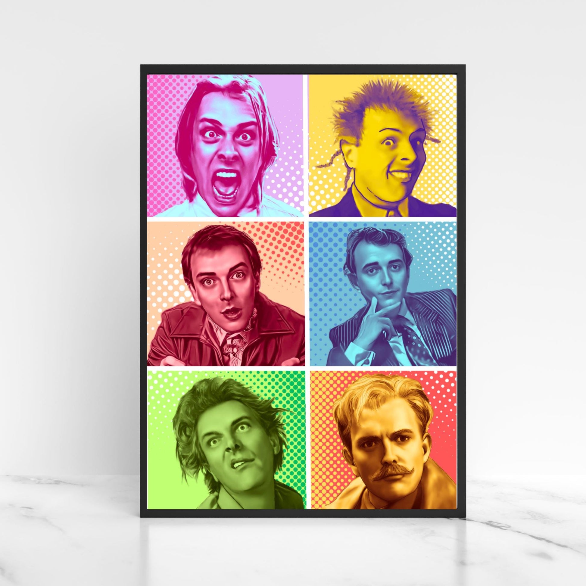 Rik Mayall Poster, A4 Print, High Quality Wall Art, Pop Art Character Poster