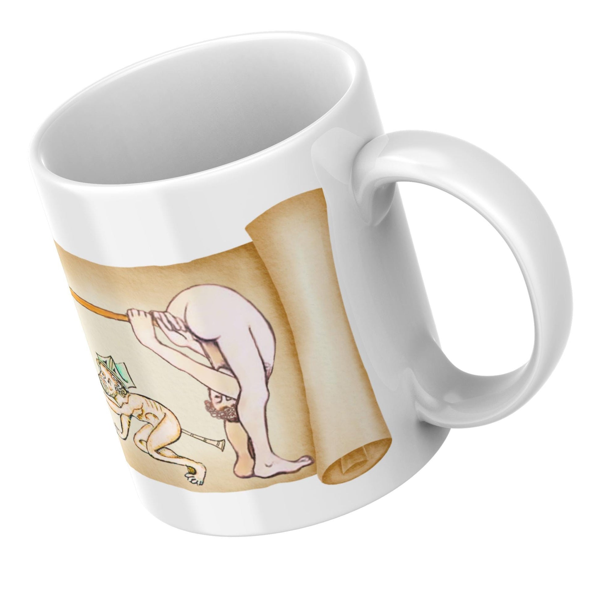 Medieval Mug, Butt Trumpets, Marginalia, Funny Rude Coffee Cup