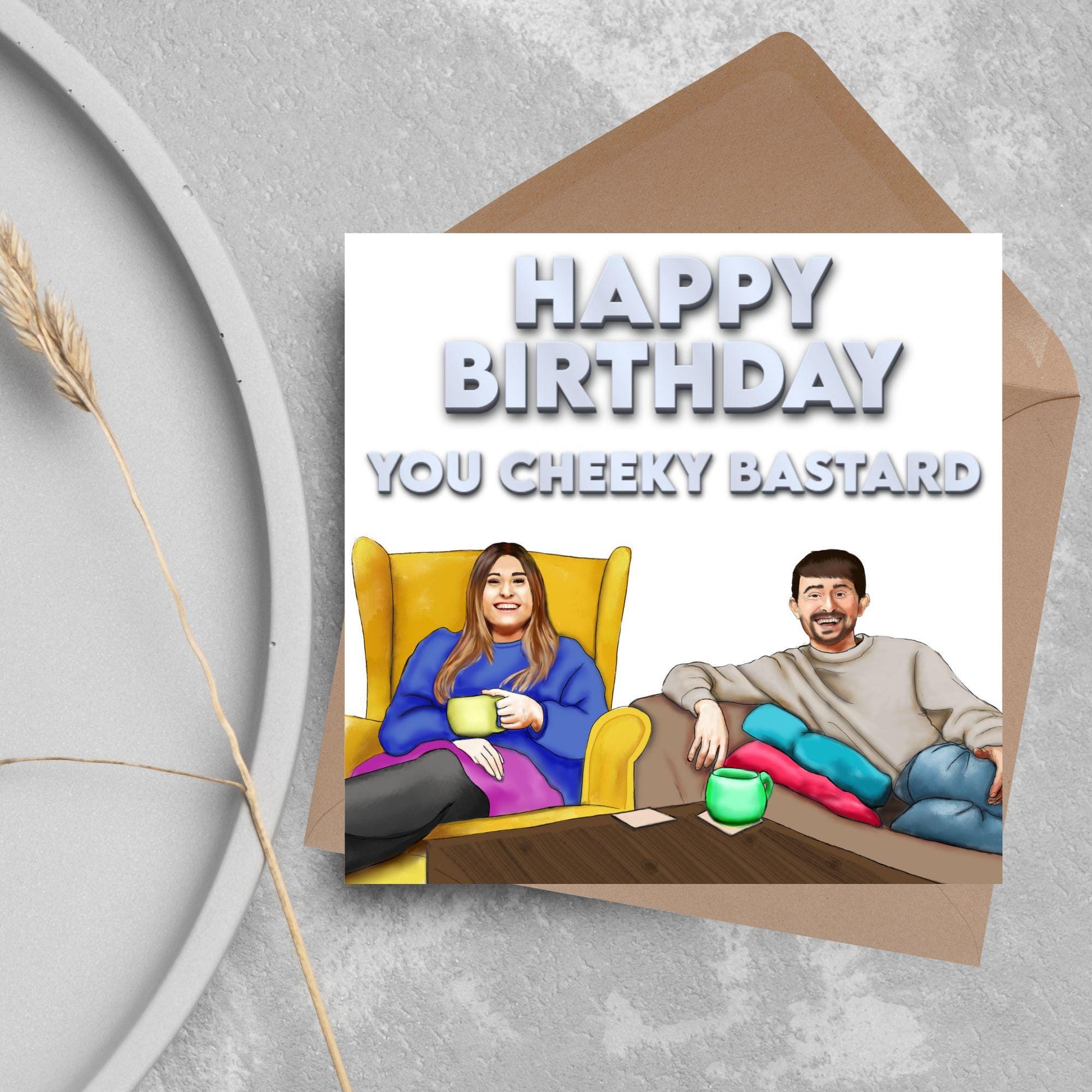 Gogglebox Birthday Card, Funny Sophie and Pete Birthday Card, British Themed, UK TV Show