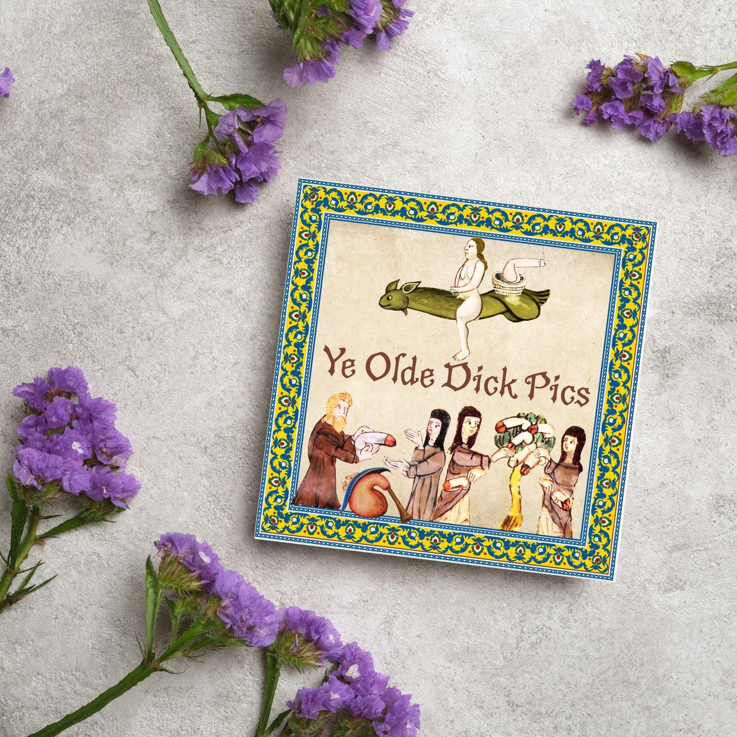 Rude Medieval Card, Funny Marginalia Card, Birthday Card for Friend, For Brother, For Sister, Medieval Dicks