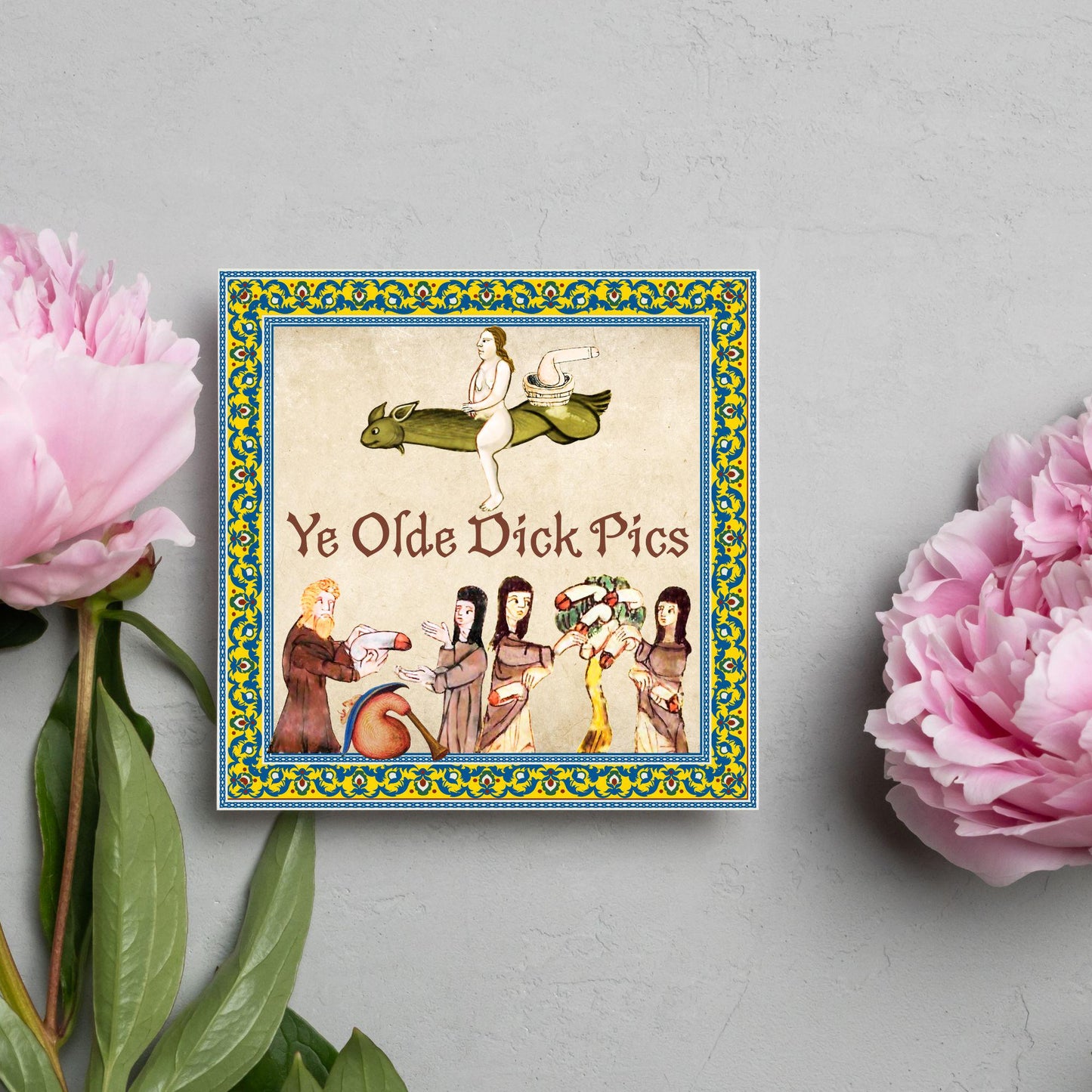 Rude Medieval Card, Funny Marginalia Card, Birthday Card for Friend, For Brother, For Sister, Medieval Dicks