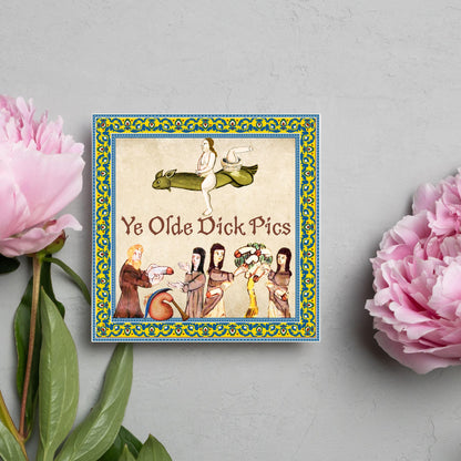 Rude Medieval Card, Funny Marginalia Card, Birthday Card for Friend, For Brother, For Sister, Medieval Dicks
