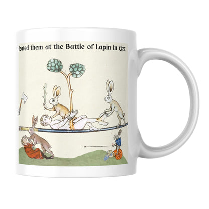 Medieval Bunny Mug, Evil Rabbits, Marginalia, Funny Rude Coffee Cup