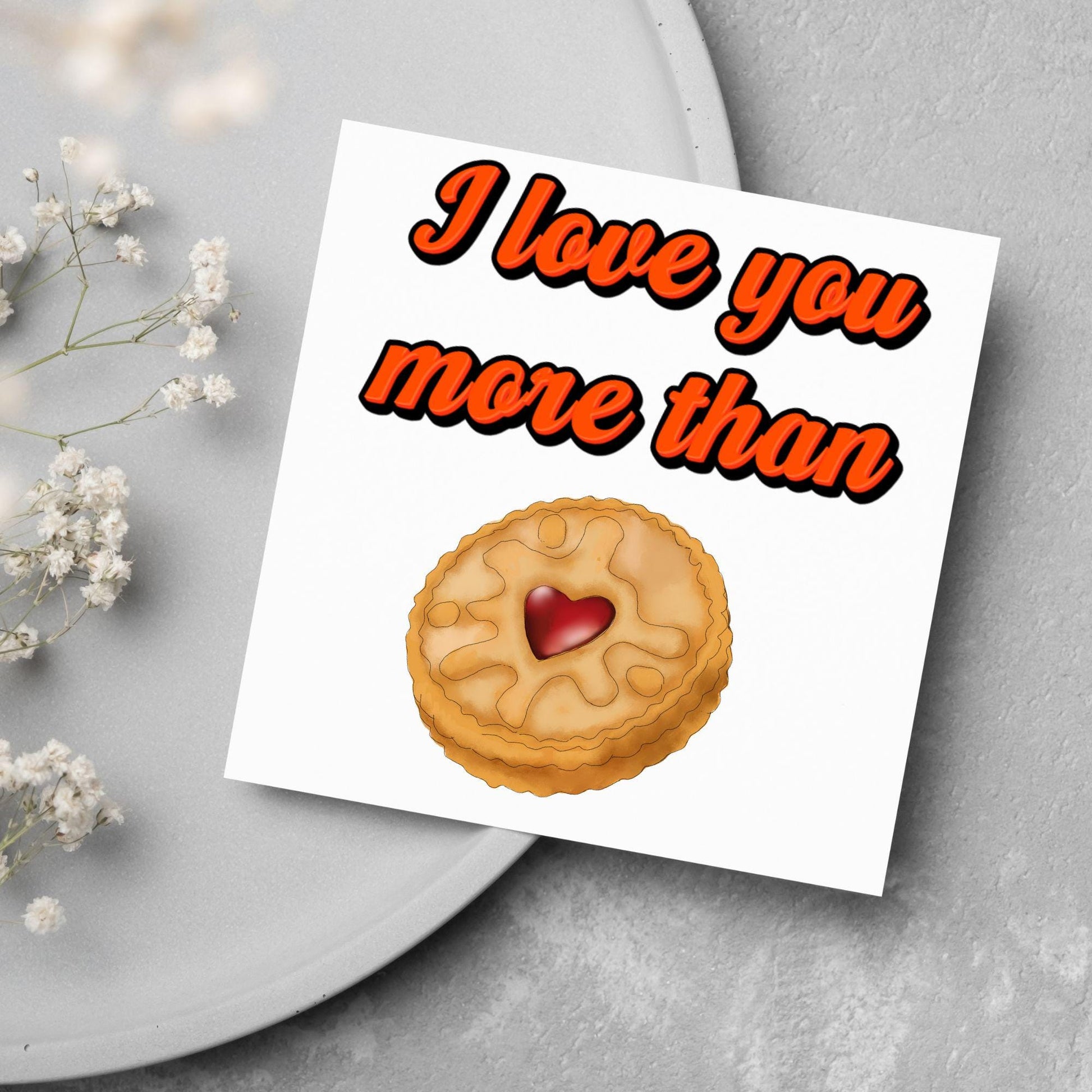 Biscuit Valentine's Day Card, Jammy Dodger Card, Anniversary Card, For Wife, For Husband, Alternative