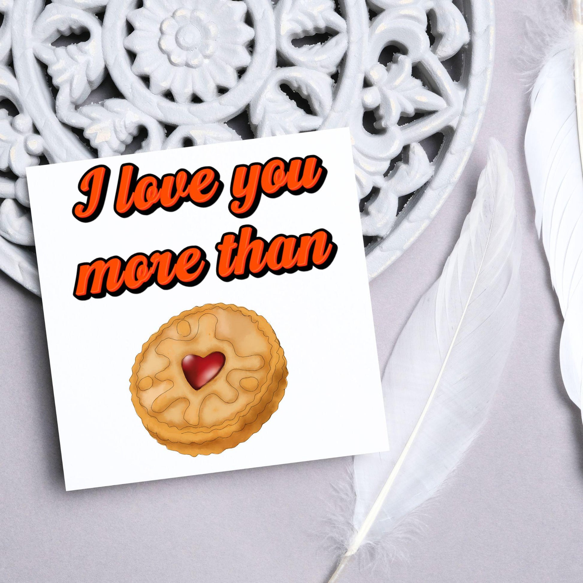 Biscuit Valentine's Day Card, Jammy Dodger Card, Anniversary Card, For Wife, For Husband, Alternative