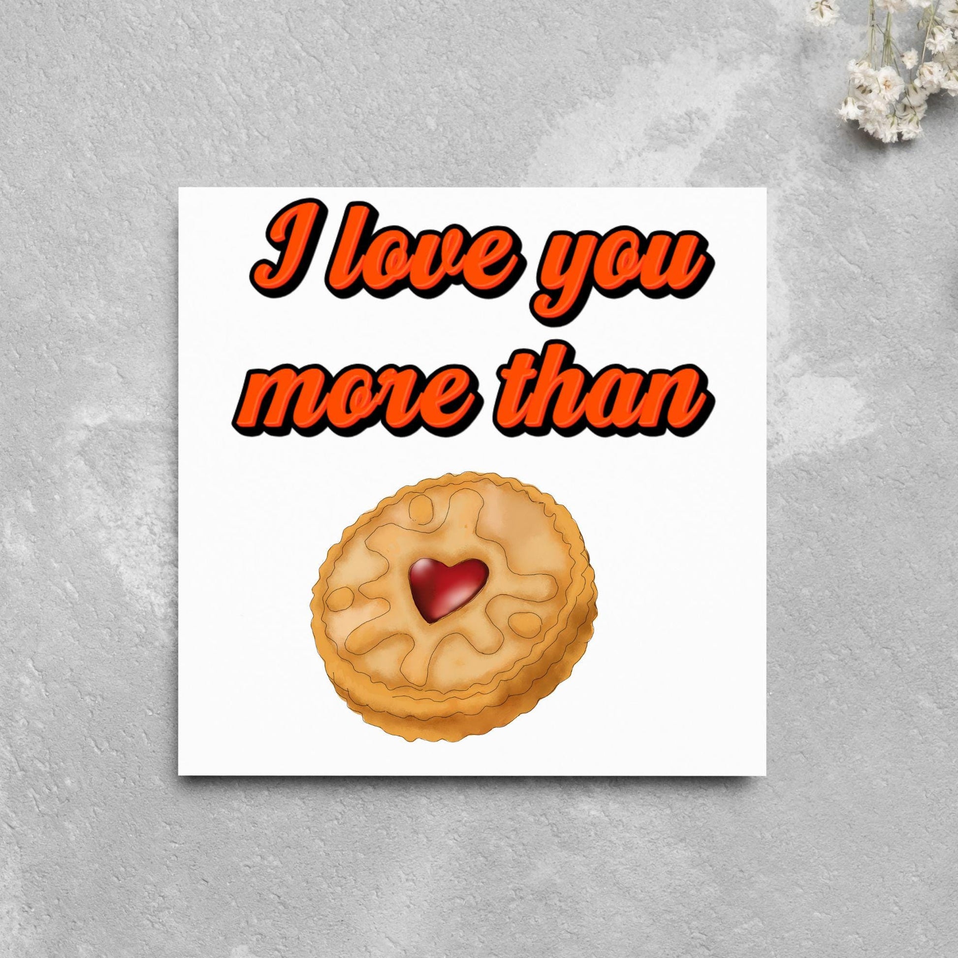 Biscuit Valentine's Day Card, Jammy Dodger Card, Anniversary Card, For Wife, For Husband, Alternative