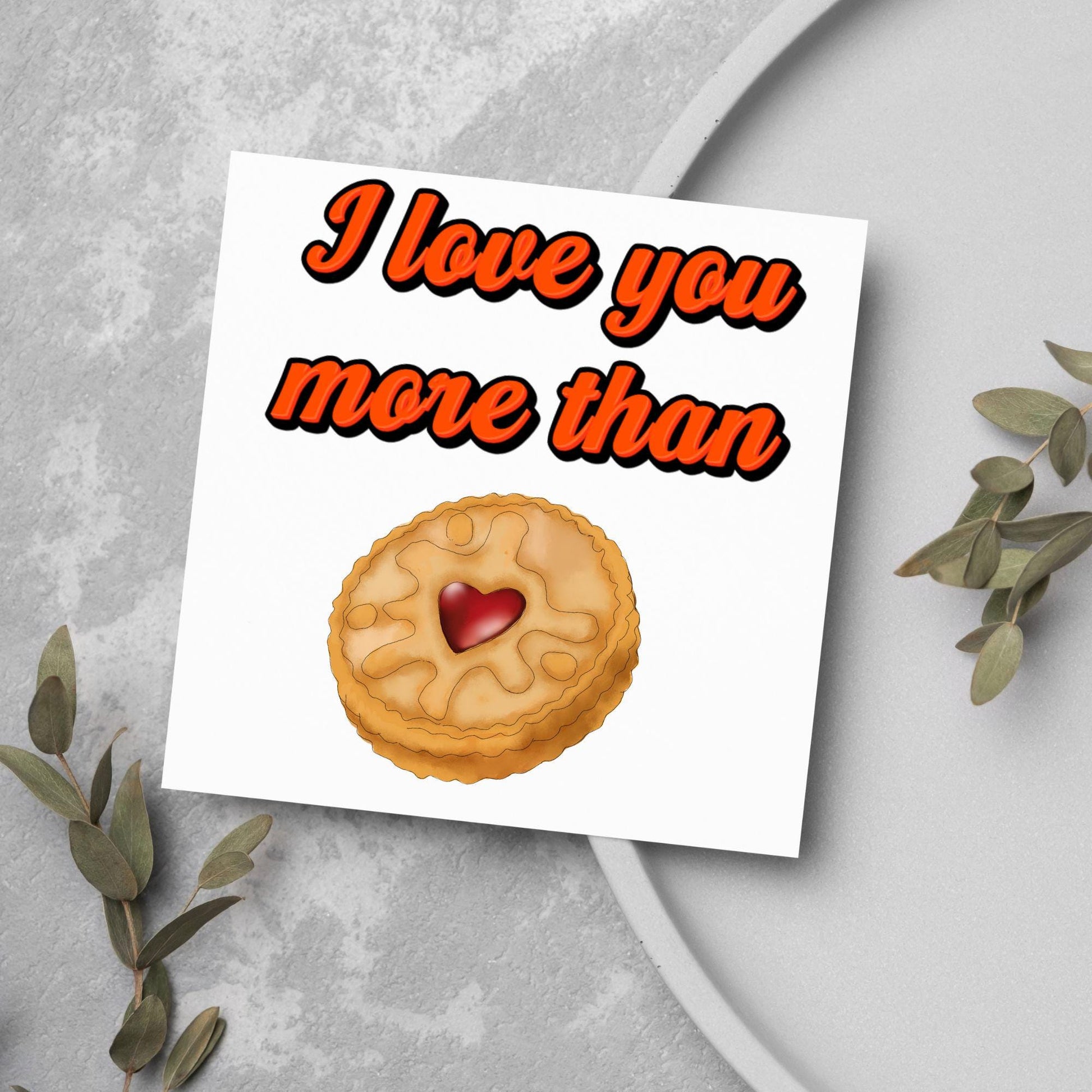 Biscuit Valentine's Day Card, Jammy Dodger Card, Anniversary Card, For Wife, For Husband, Alternative