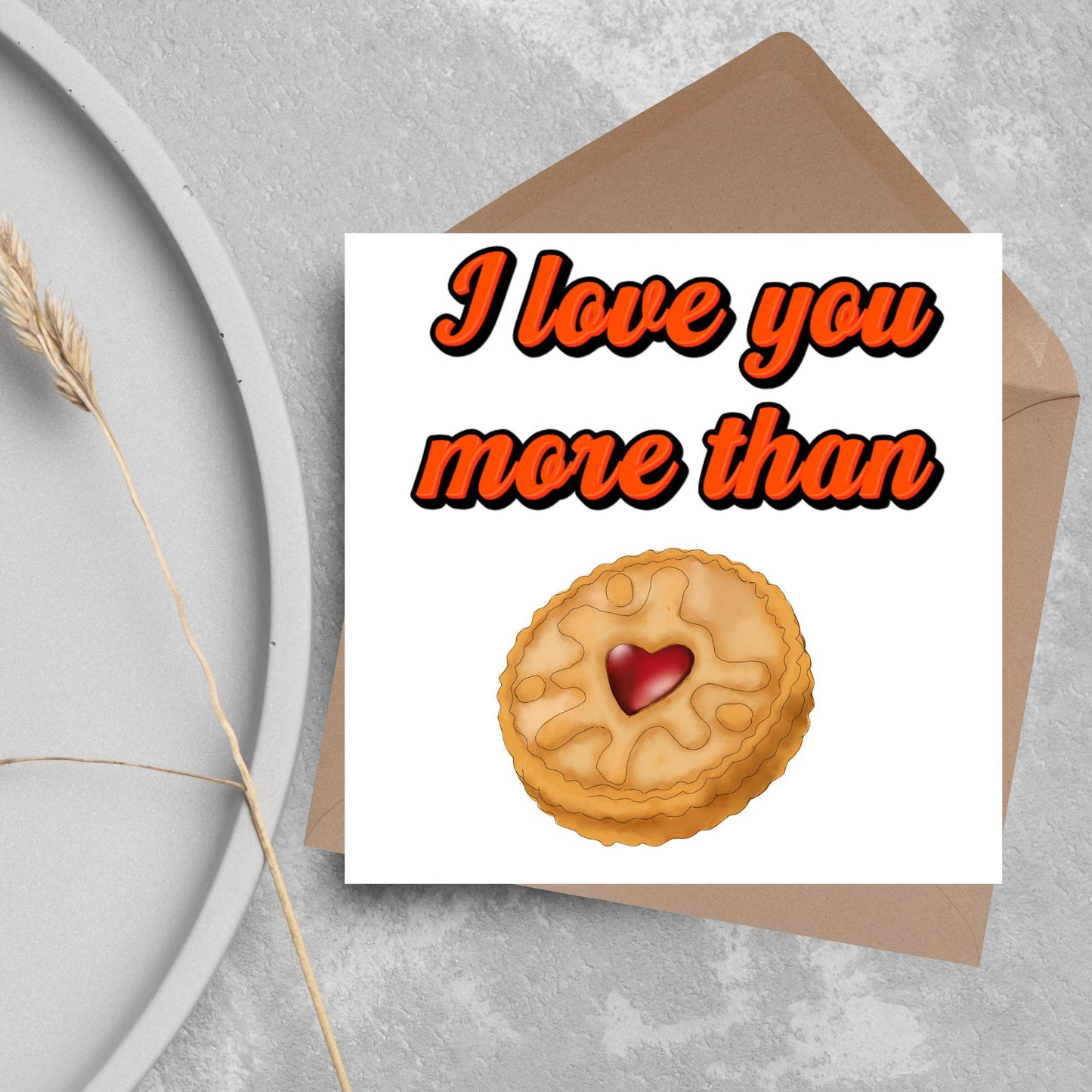 Biscuit Valentine's Day Card, Jammy Dodger Card, Anniversary Card, For Wife, For Husband, Alternative