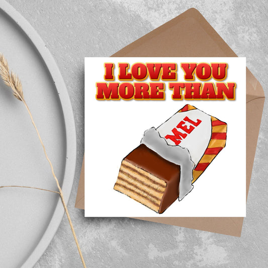 Biscuit Valentine's Day Card, Chocolate Wafer Card, Anniversary Card, For Wife, For Husband, Alternative