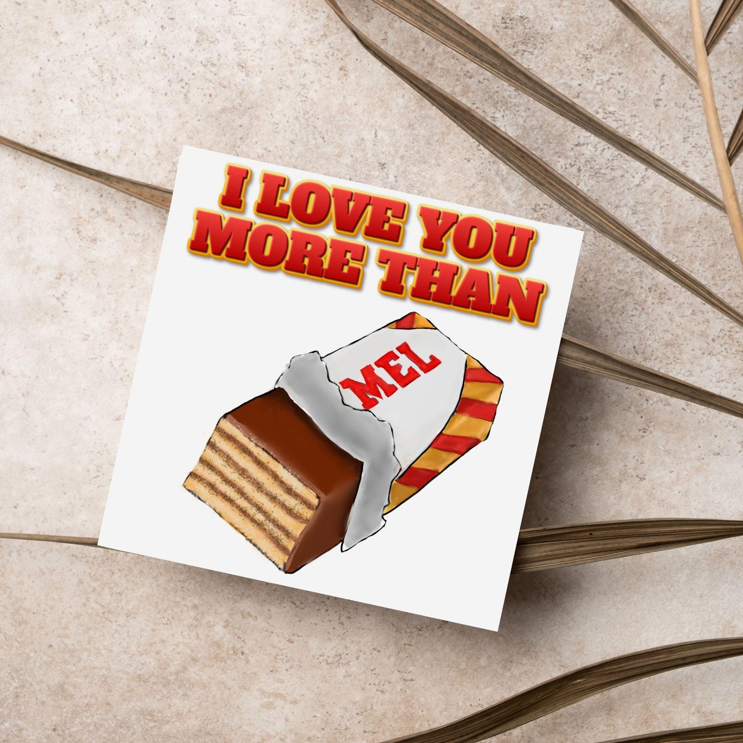 Biscuit Valentine's Day Card, Chocolate Wafer Card, Anniversary Card, For Wife, For Husband, Alternative