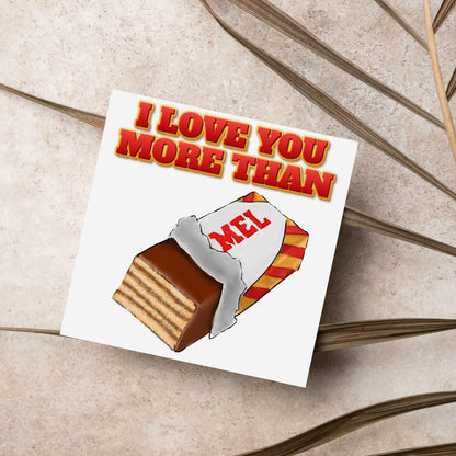 Biscuit Valentine's Day Card, Chocolate Wafer Card, Anniversary Card, For Wife, For Husband, Alternative