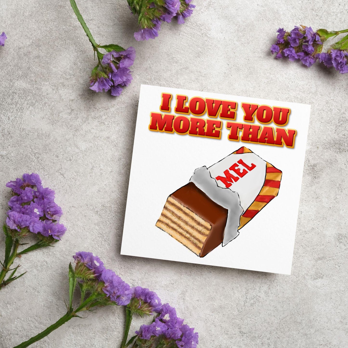 Biscuit Valentine's Day Card, Chocolate Wafer Card, Anniversary Card, For Wife, For Husband, Alternative