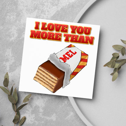 Biscuit Valentine's Day Card, Chocolate Wafer Card, Anniversary Card, For Wife, For Husband, Alternative