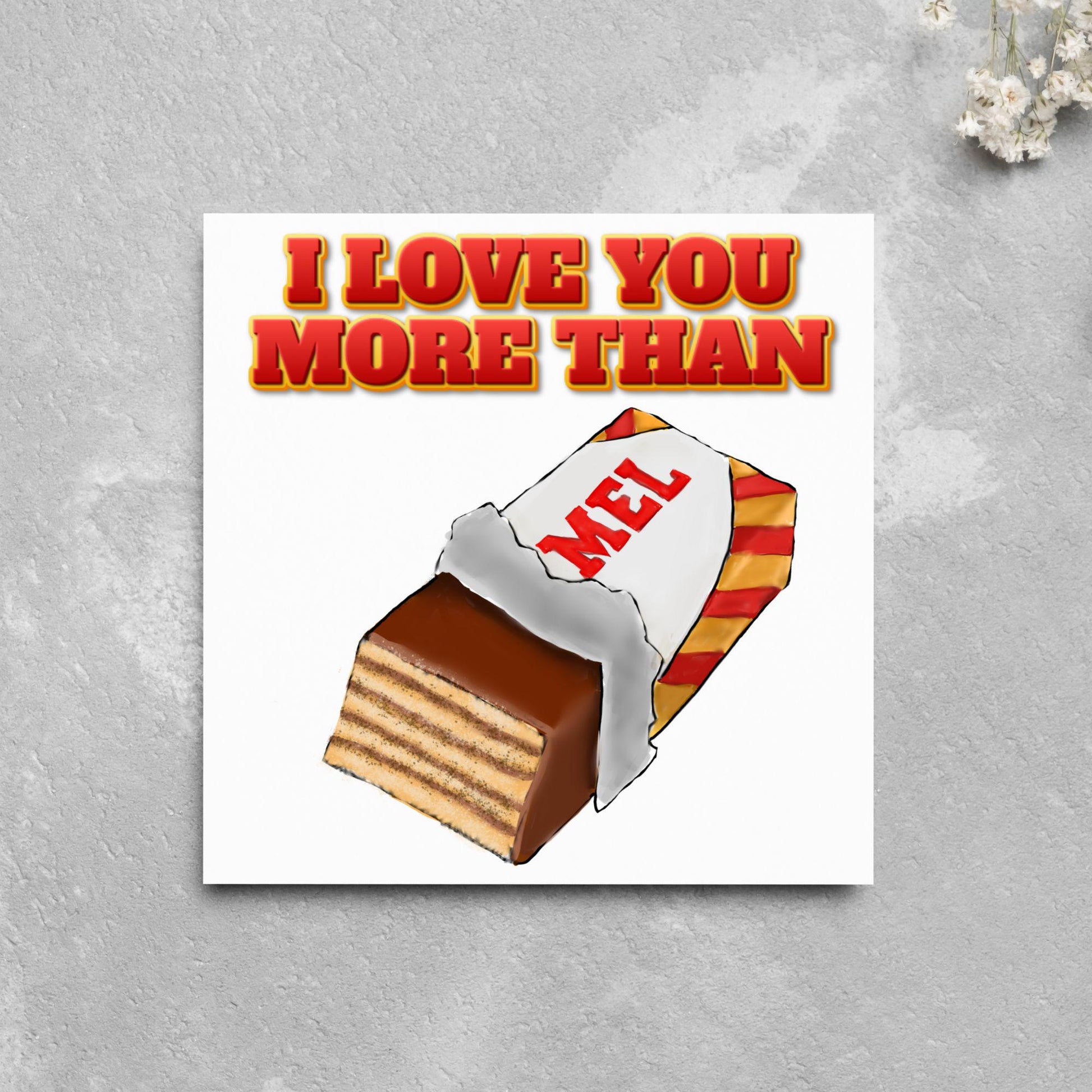 Biscuit Valentine's Day Card, Chocolate Wafer Card, Anniversary Card, For Wife, For Husband, Alternative