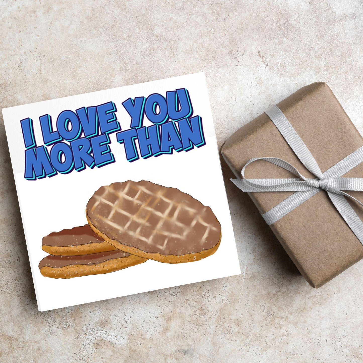 Biscuit Valentine's Day Card, Chocolate Digestive Card, Anniversary Card, For Wife, For Husband, Alternative
