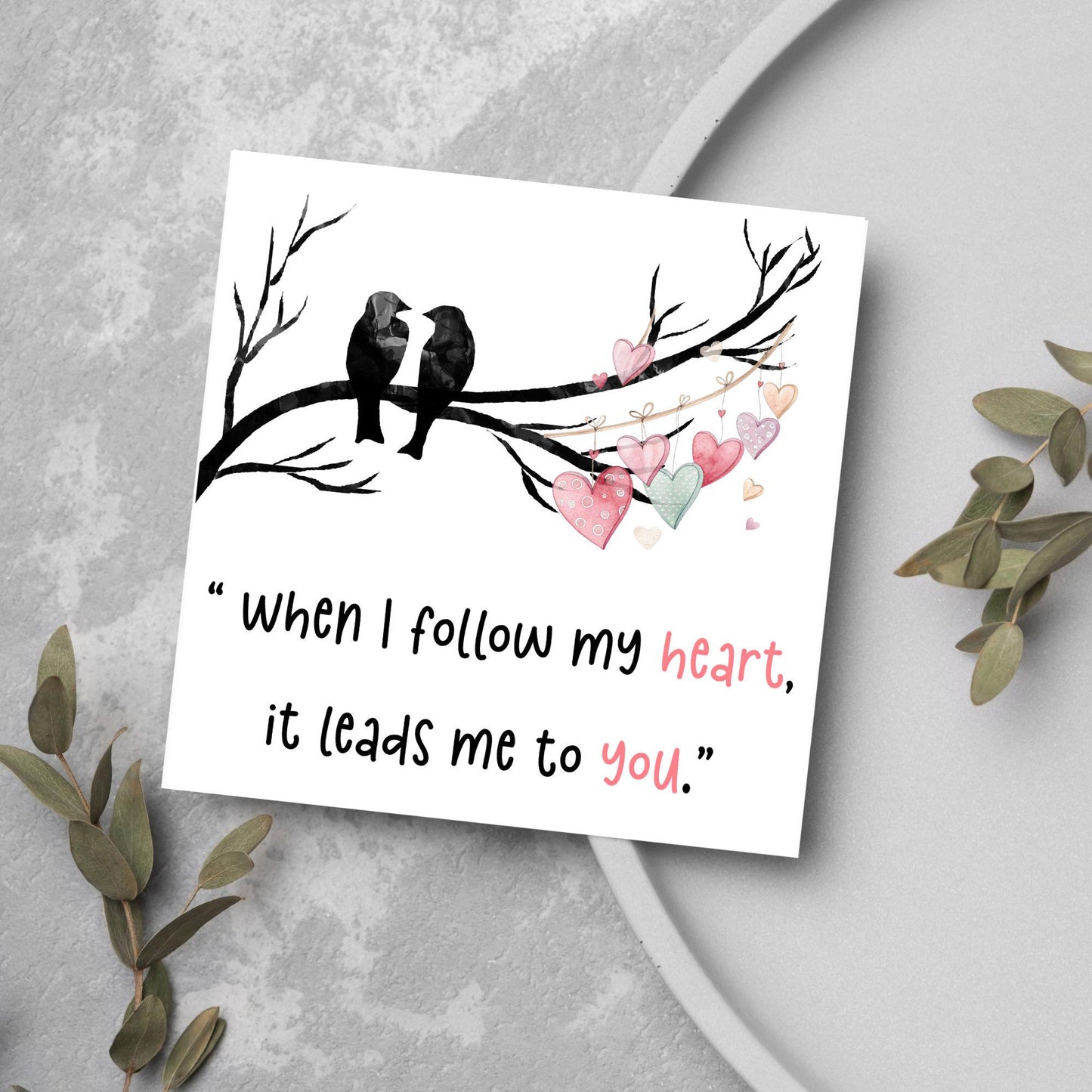 Crow Valentine's Day Card, Corvid Card, Anniversary Card, For Wife, For Husband, Alternative