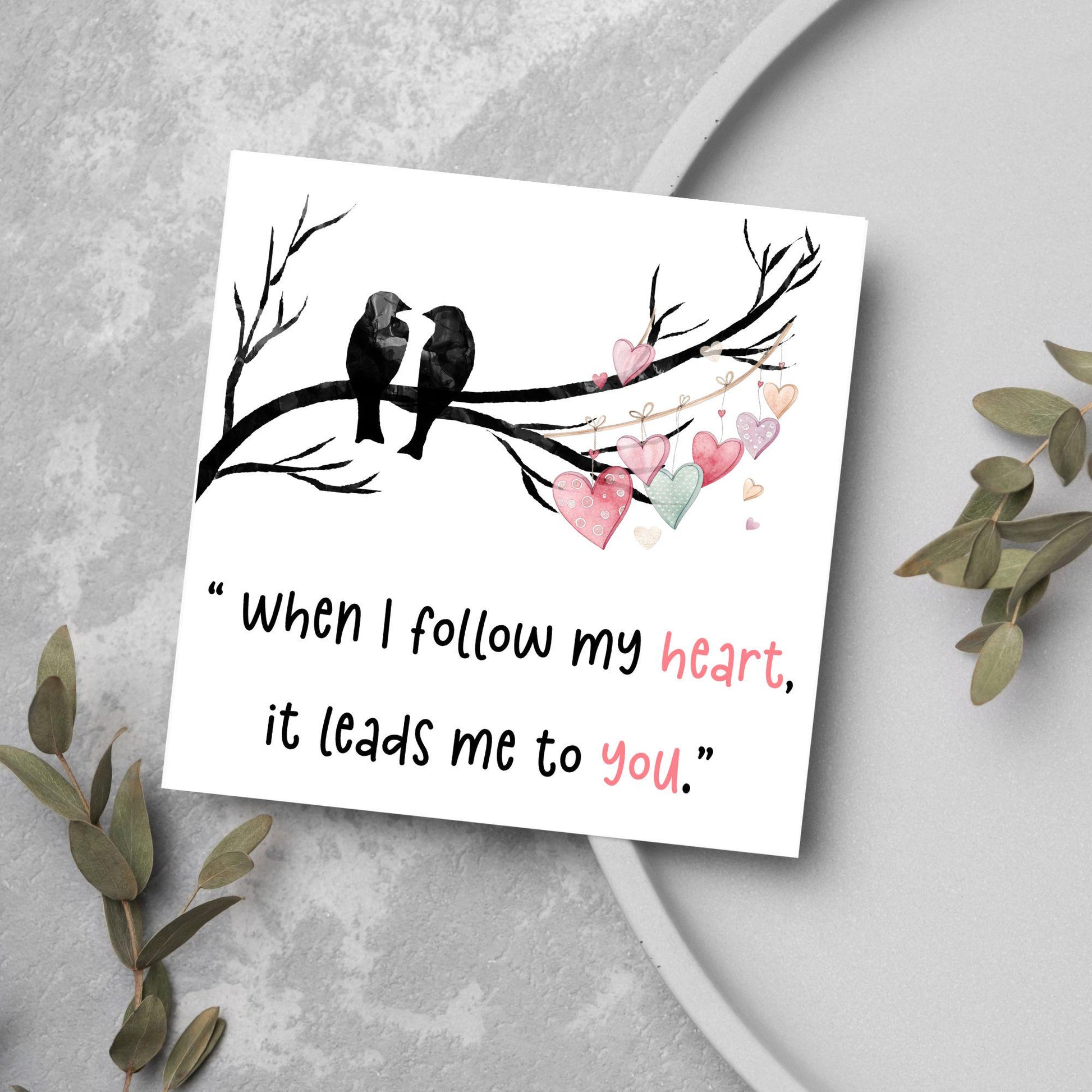 Crow Valentine's Day Card, Corvid Card, Anniversary Card, For Wife, For Husband, Alternative