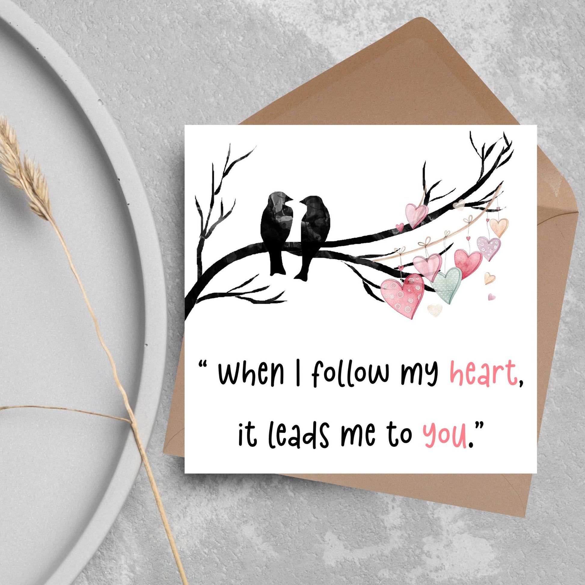 Crow Valentine's Day Card, Corvid Card, Anniversary Card, For Wife, For Husband, Alternative