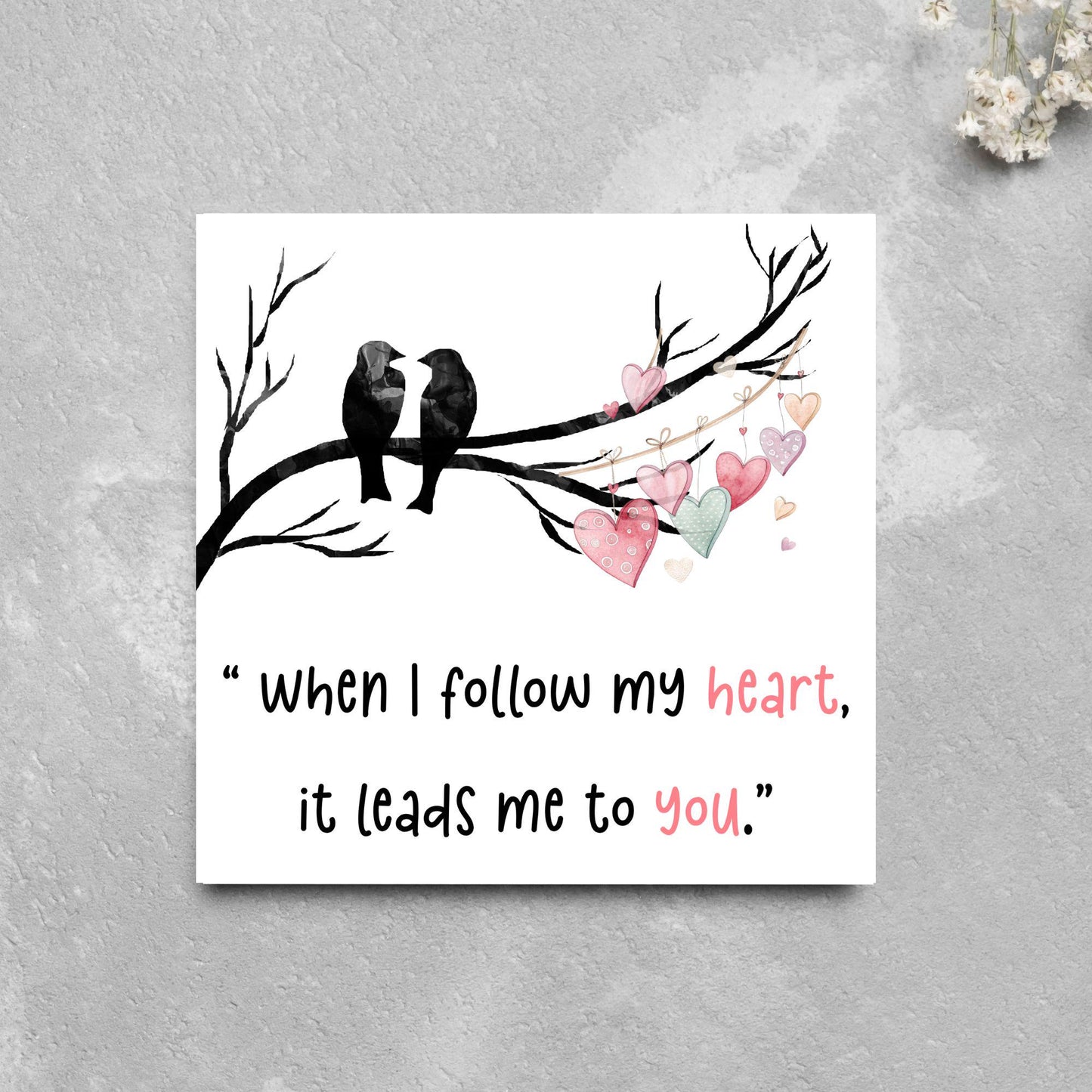 Crow Valentine's Day Card, Corvid Card, Anniversary Card, For Wife, For Husband, Alternative