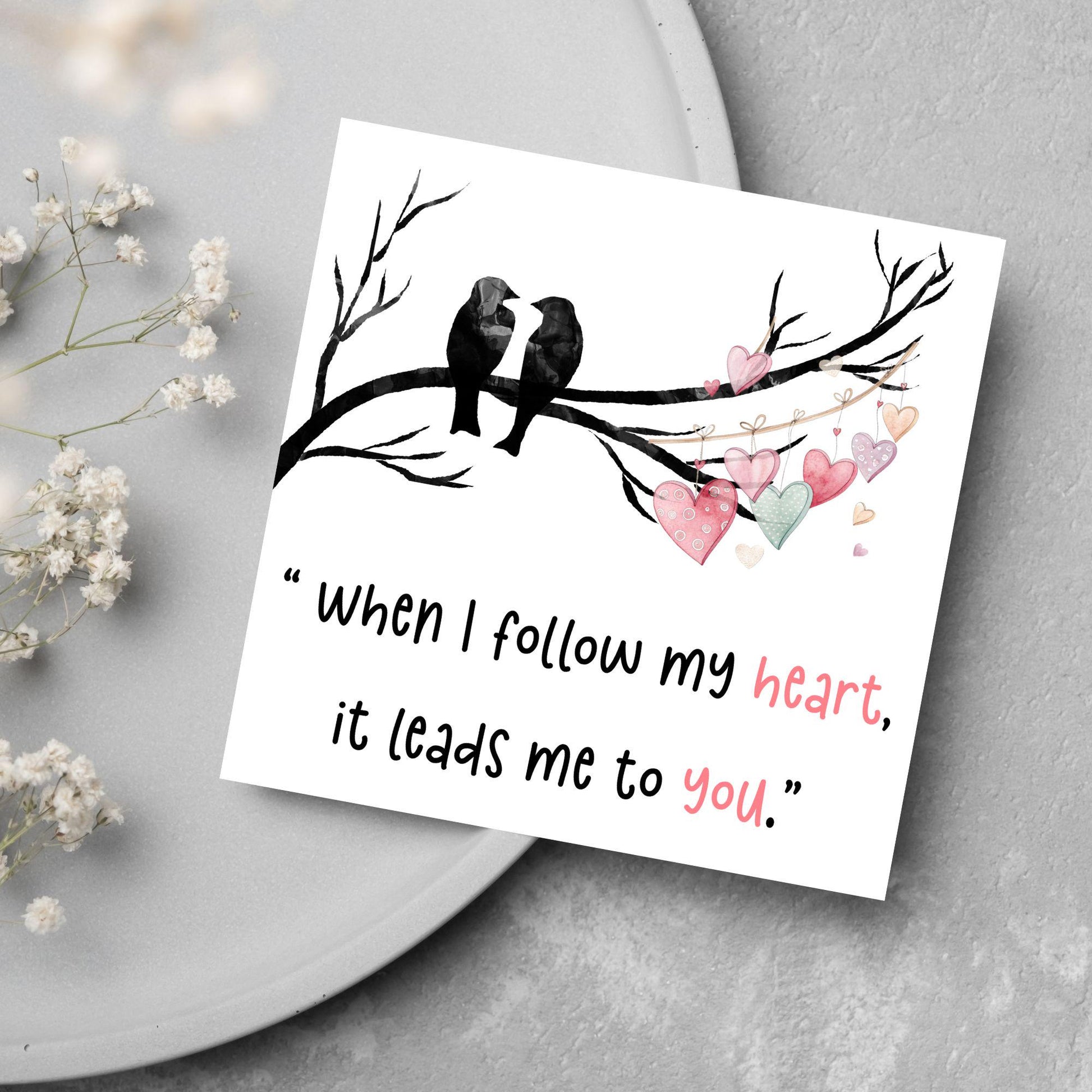 Crow Valentine's Day Card, Corvid Card, Anniversary Card, For Wife, For Husband, Alternative