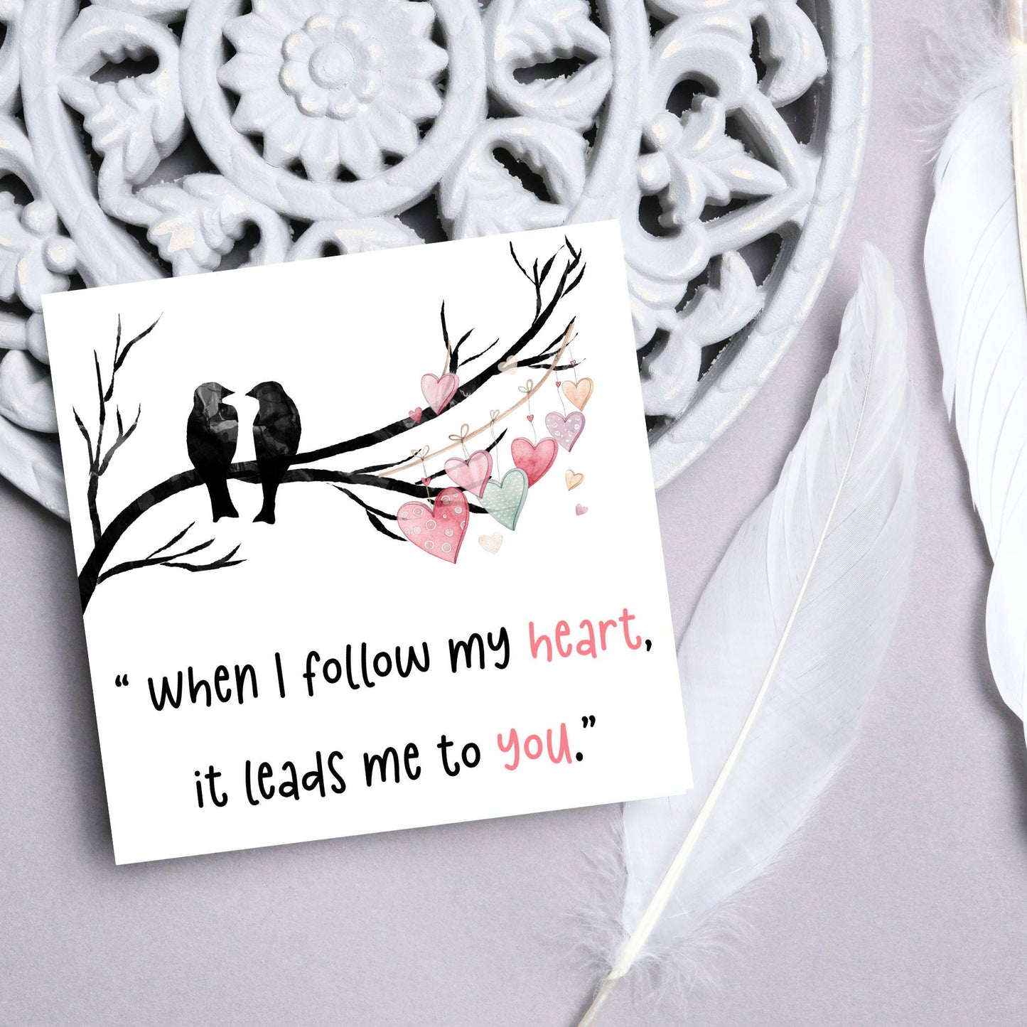 Crow Valentine's Day Card, Corvid Card, Anniversary Card, For Wife, For Husband, Alternative