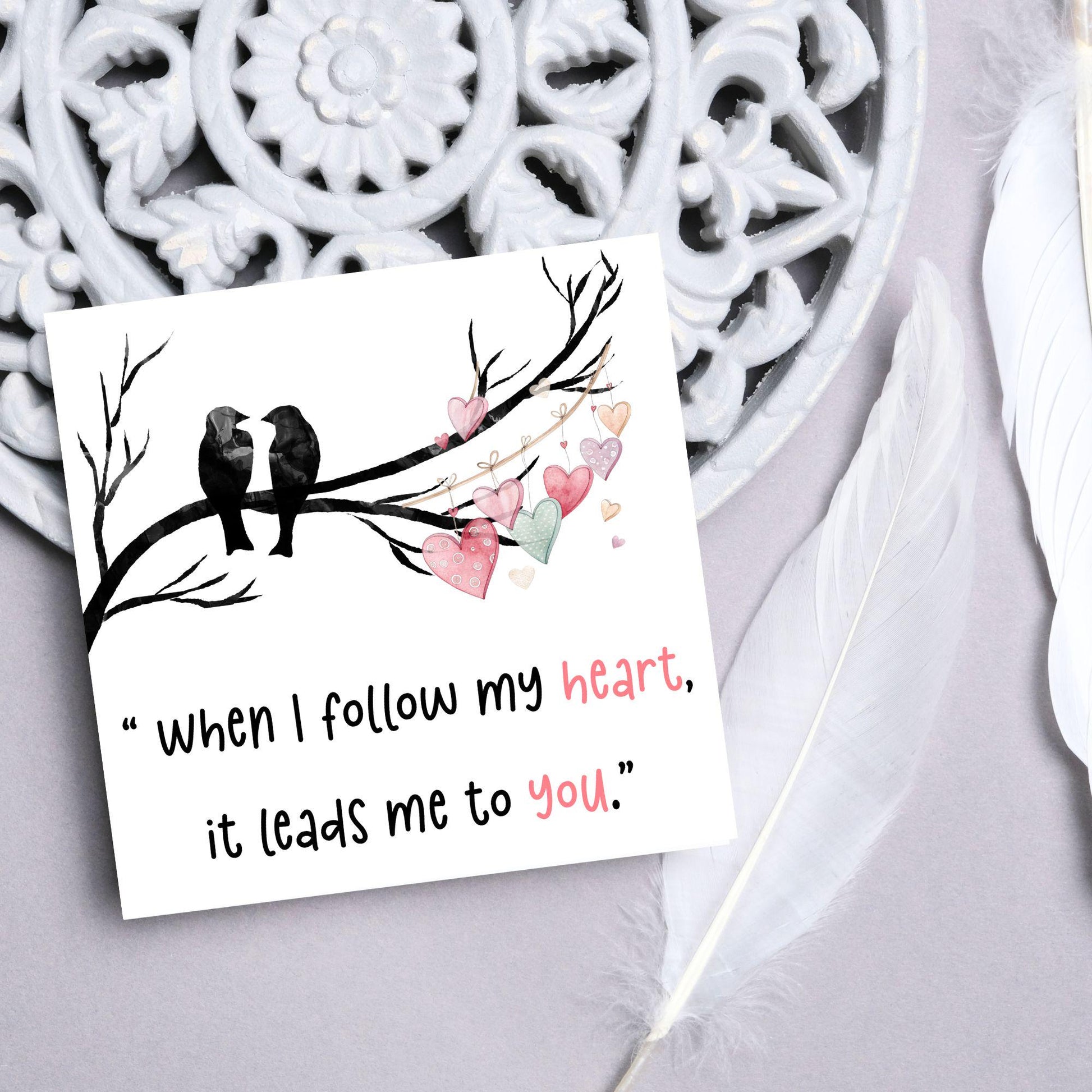 Crow Valentine's Day Card, Corvid Card, Anniversary Card, For Wife, For Husband, Alternative