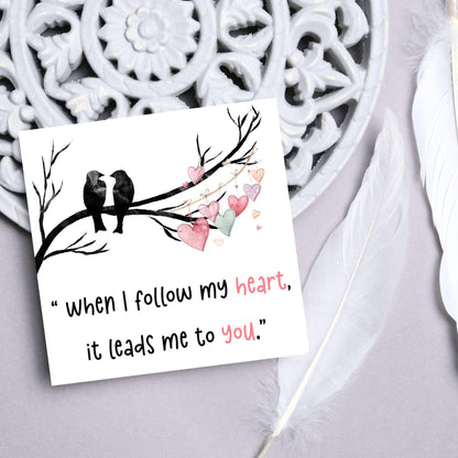 Crow Valentine's Day Card, Corvid Card, Anniversary Card, For Wife, For Husband, Alternative