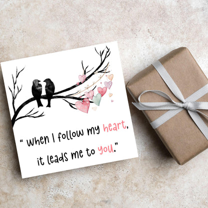 Crow Valentine's Day Card, Corvid Card, Anniversary Card, For Wife, For Husband, Alternative
