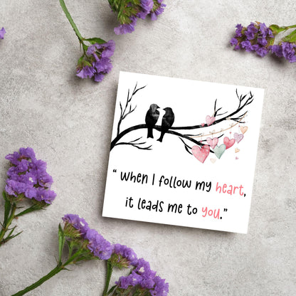 Crow Valentine's Day Card, Corvid Card, Anniversary Card, For Wife, For Husband, Alternative
