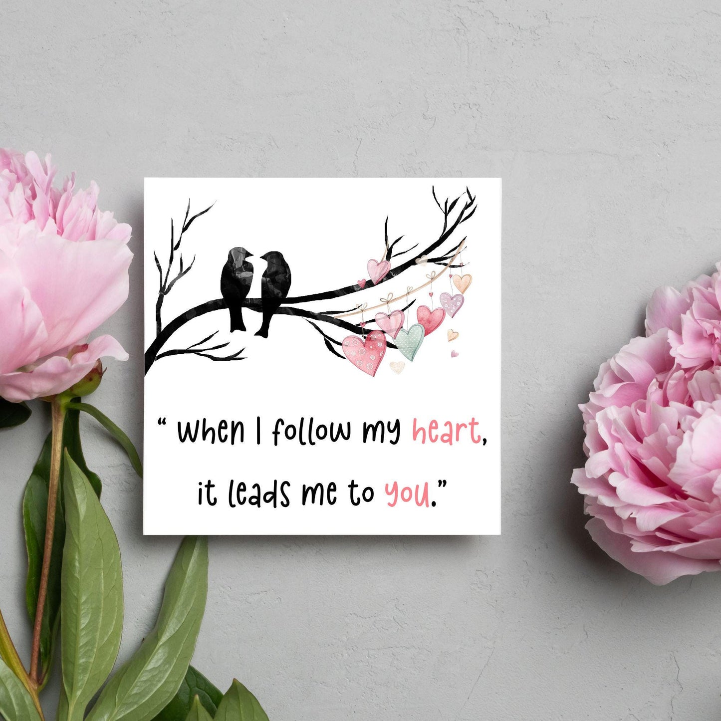Crow Valentine's Day Card, Corvid Card, Anniversary Card, For Wife, For Husband, Alternative