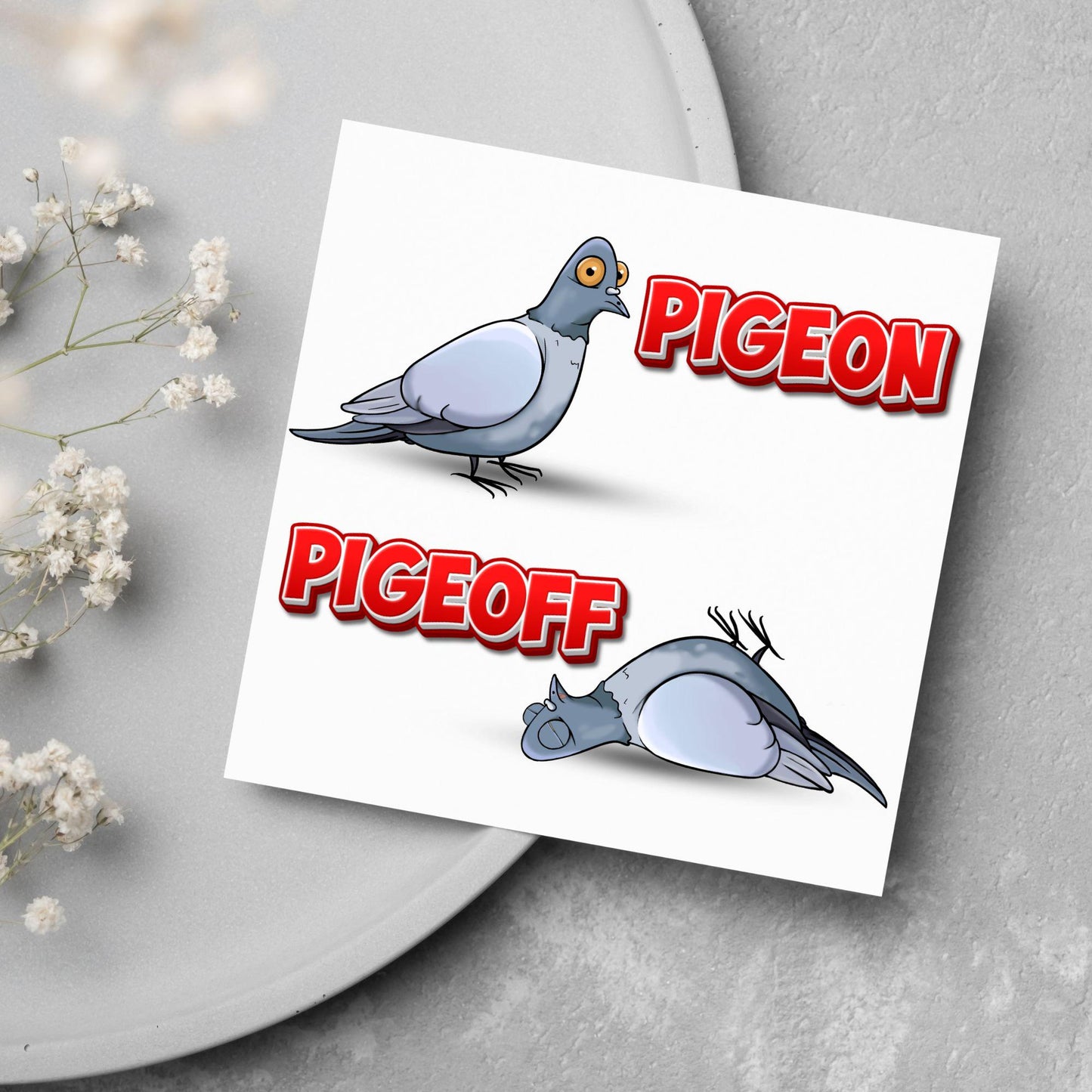 Pigeon Pun Card for Any Occasion, Funny Art Card, Birthday Card, Any Occasion Card, Blank Card, Card for Bird Lover
