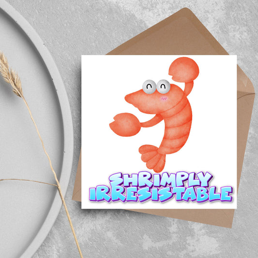 Shrimp Pun Card for Any Occasion, Funny Art Card, Birthday Card, Any Occasion Card, Blank Card, Card for Seasood Lover